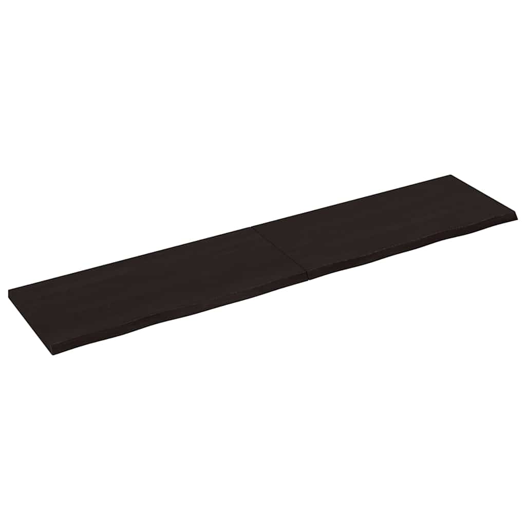 vidaXL Ράφι Τοίχου Σκούρο Καφέ 220x50x(2-4) εκ. Επεξ. Μασίφ Ξύλο Δρυός