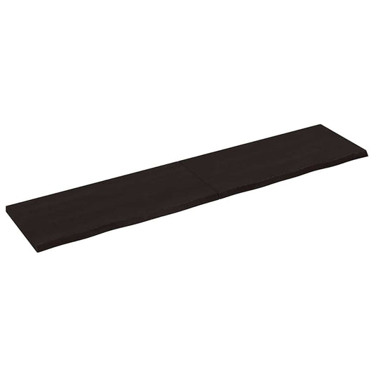 vidaXL Ράφι Τοίχου Σκούρο Καφέ 220x50x(2-4) εκ. Επεξ. Μασίφ Ξύλο Δρυός