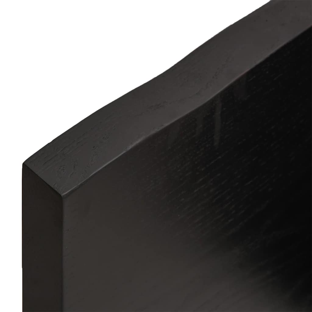 vidaXL Ράφι Τοίχου Σκούρο Καφέ 220x50x(2-4) εκ. Επεξ. Μασίφ Ξύλο Δρυός