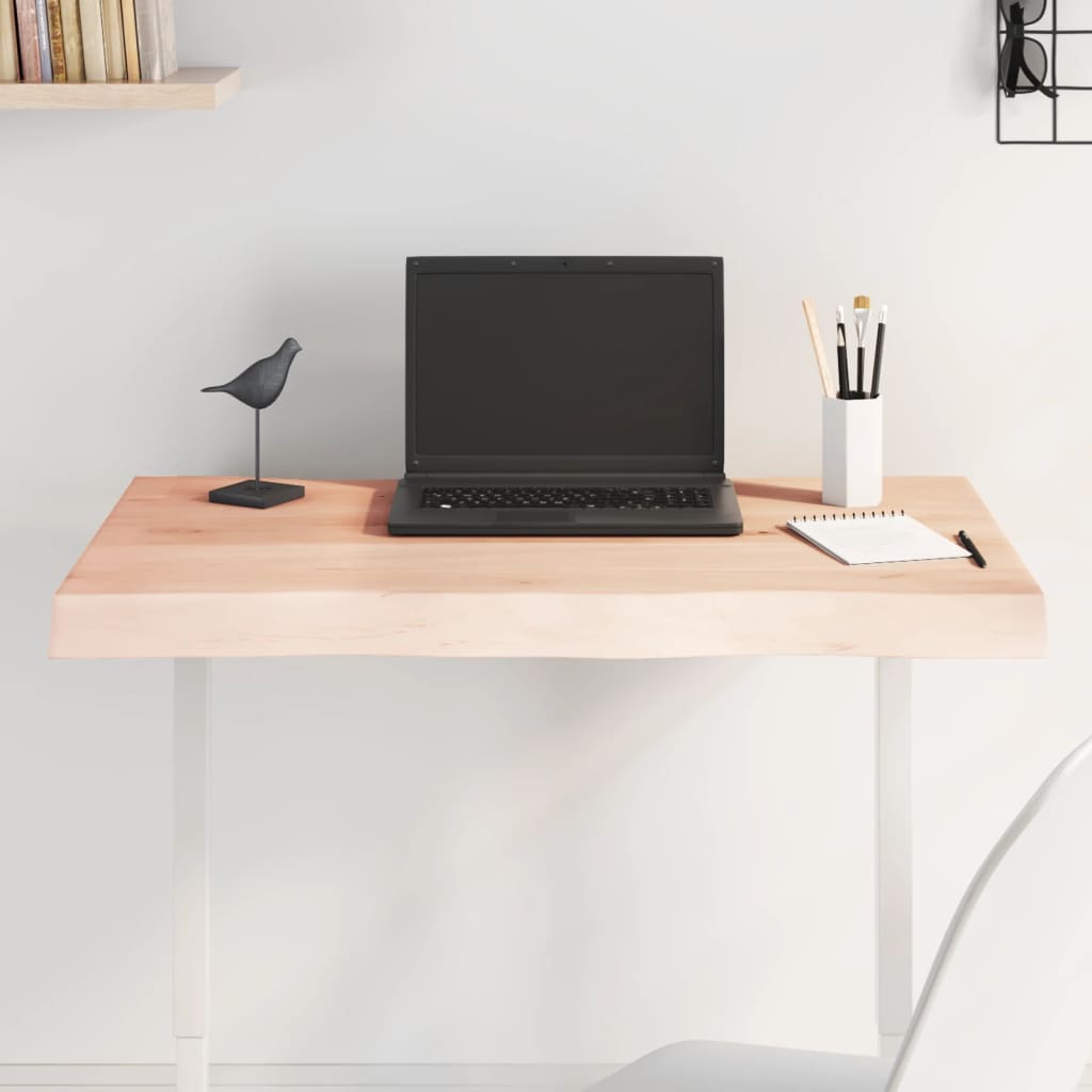 vidaXL Επιφάνεια Τραπεζιού 80x50x(2-6) εκ. Ακατέργαστο Μασίφ Ξύλο