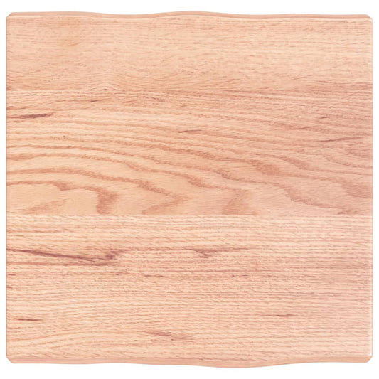 vidaXL Επιφ Τραπεζιού Αν Καφέ 40x40x(2-4)εκ. Ακατέργ. Μασίφ Ξύλο Δρυός
