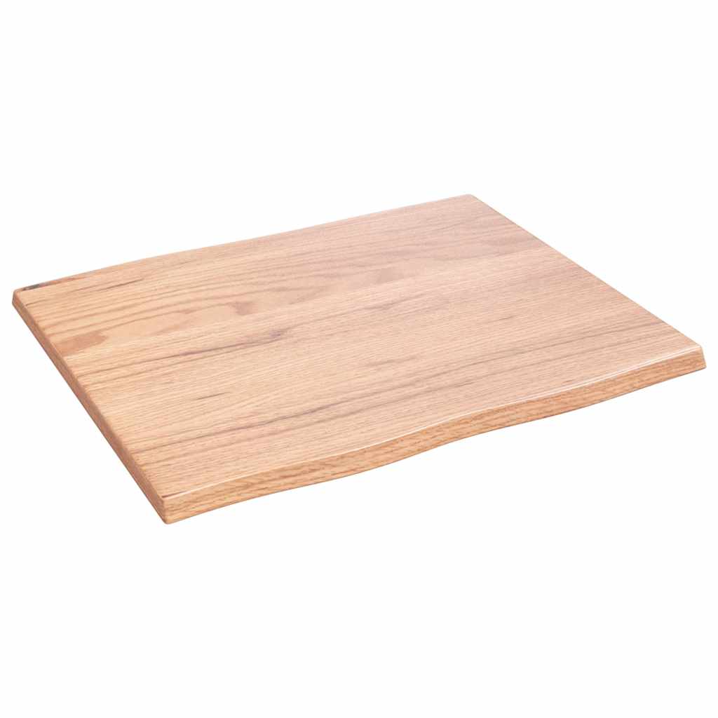vidaXL Επιφ Τραπεζιού Αν Καφέ 60x50x2εκ. Επ Μασίφ Ξύλο Δρυός Live Edge