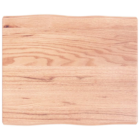 vidaXL Επιφ Τραπεζιού Αν Καφέ 60x50x(2-4)εκ. Ακατέργ. Μασίφ Ξύλο Δρυός