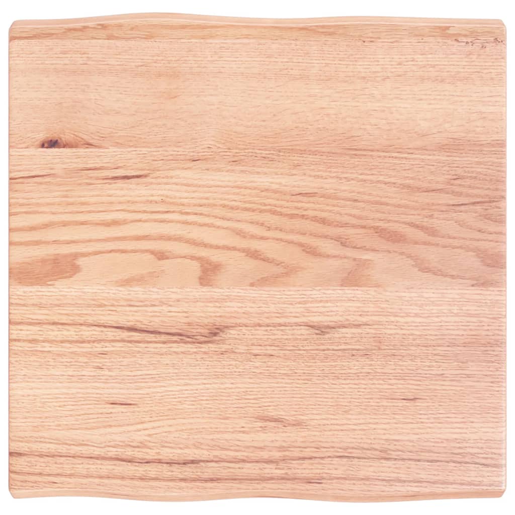 vidaXL Επιφ Τραπεζιού Αν Καφέ 60x60x(2-4)εκ. Ακατέργ. Μασίφ Ξύλο Δρυός