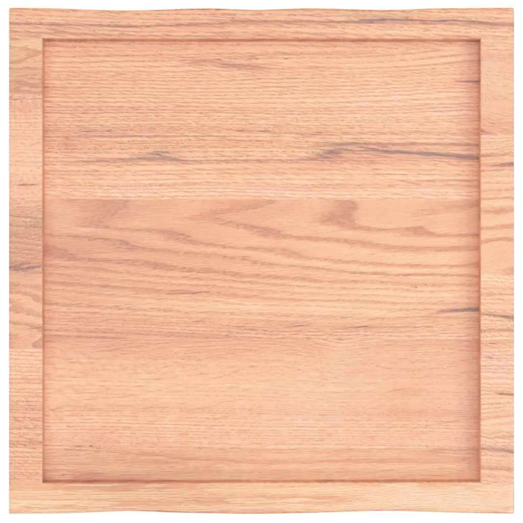 vidaXL Επιφ Τραπεζιού Αν Καφέ 60x60x(2-4)εκ. Ακατέργ. Μασίφ Ξύλο Δρυός