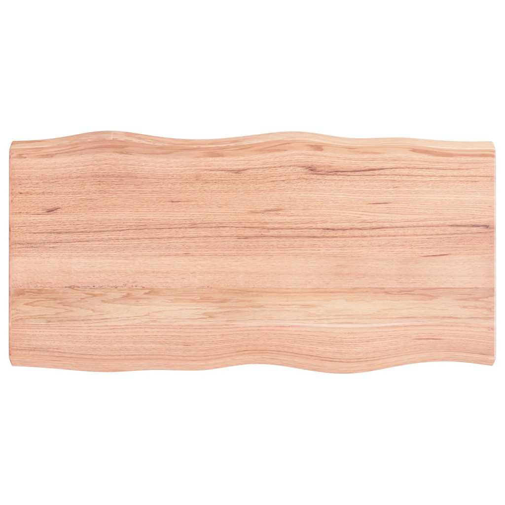 vidaXL Επιφ Τραπεζιού Αν Καφέ 100x50x(2-6)εκ.Ακατέργ. Μασίφ Ξύλο Δρυός