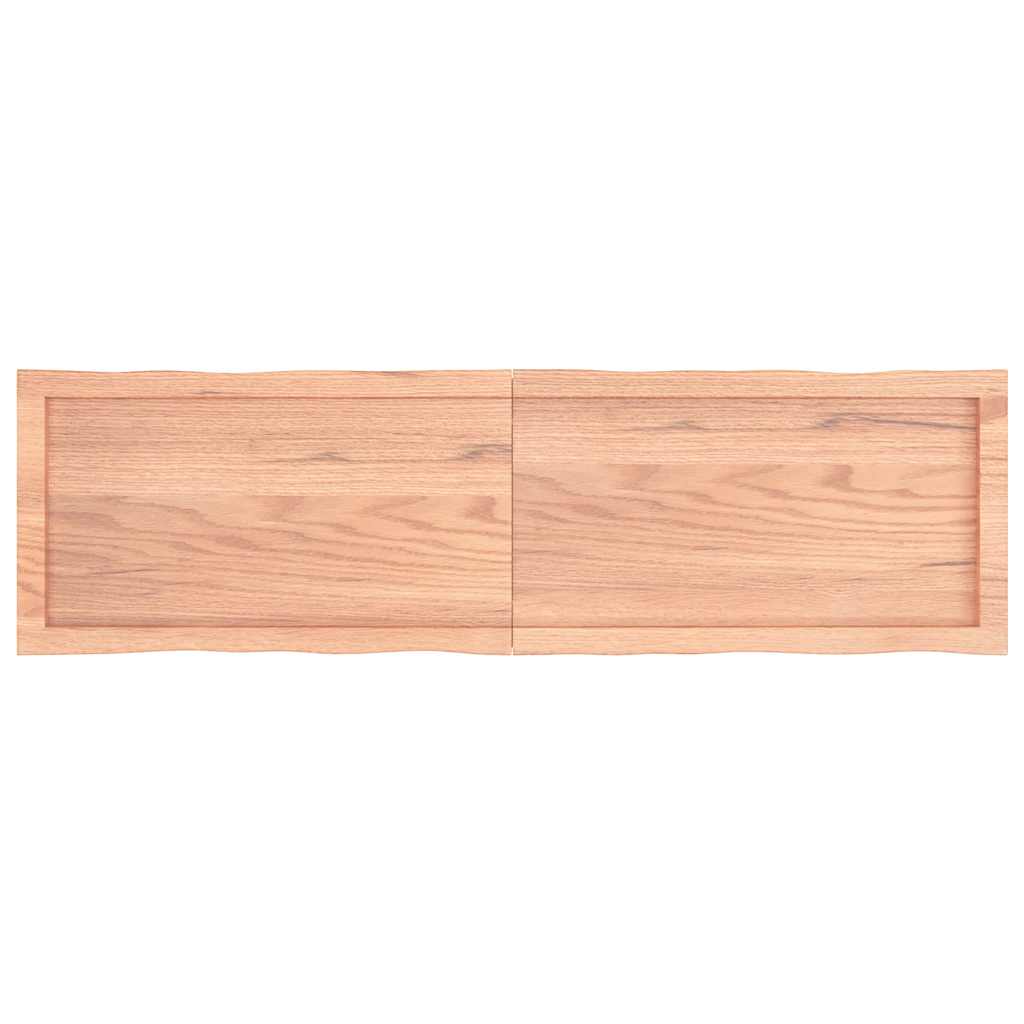 vidaXL Επιφ Τραπεζιού Αν Καφέ 140x40x(2-4)εκ.Ακατέργ. Μασίφ Ξύλο Δρυός