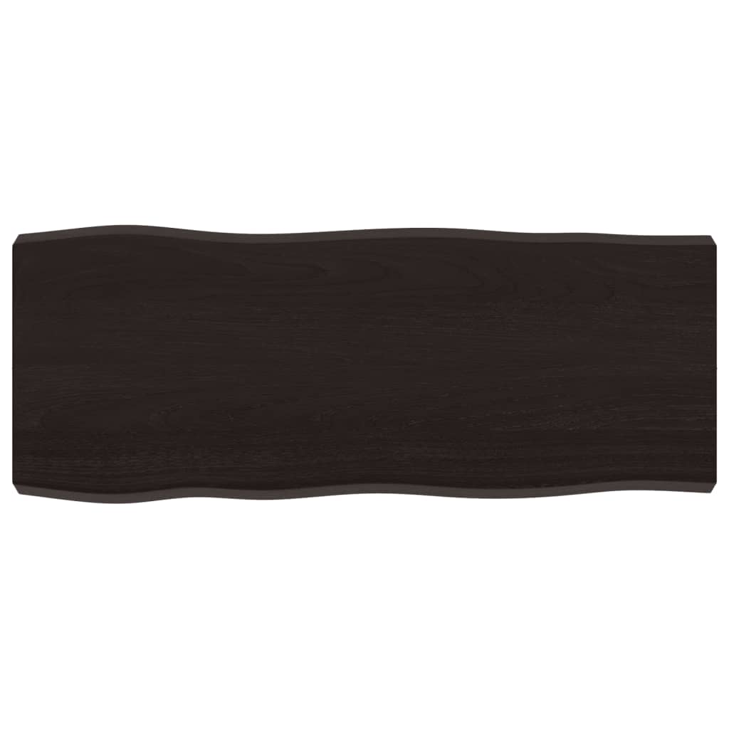 vidaXL Επιφ Τραπεζιού Αν Καφέ 100x40x(2-6)εκ.Ακατέργ. Μασίφ Ξύλο Δρυός