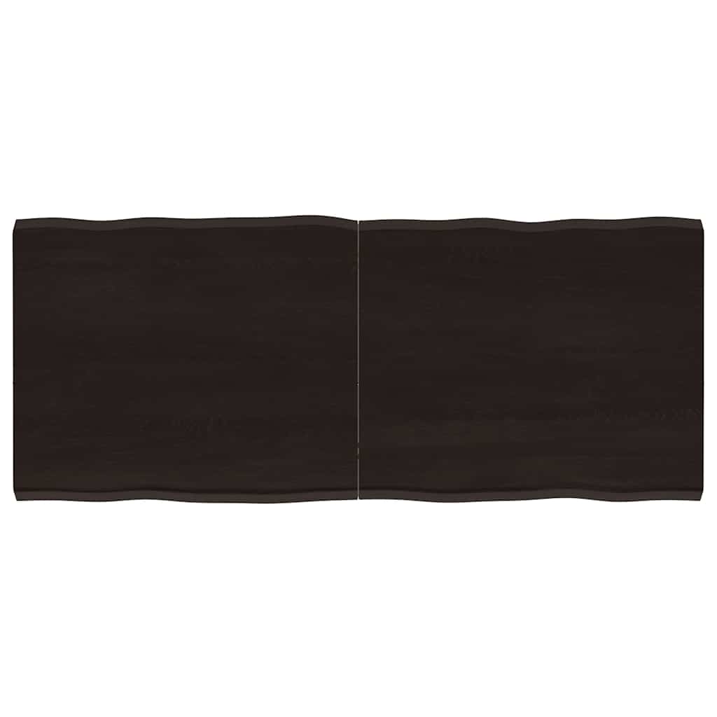 vidaXL Επιφ Τραπεζιού Αν Καφέ 120x50x(2-4)εκ.Ακατέργ. Μασίφ Ξύλο Δρυός