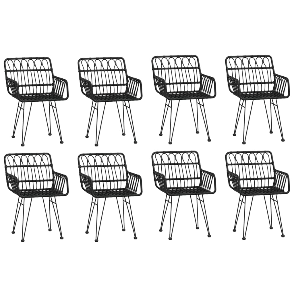 vidaXL Σετ Τραπεζαρίας Κήπου 9 τεμ. Μαύρο από Συνθετικό Ρατάν