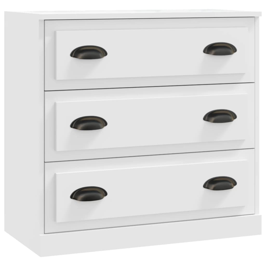 vidaXL Συρταριέρες 2 τεμ. Λευκές από Επεξεργασμένο Ξύλο