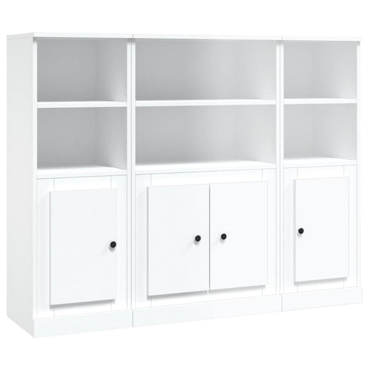 vidaXL Ντουλάπια 3 τεμ. Λευκά από Επεξεργασμένο Ξύλο