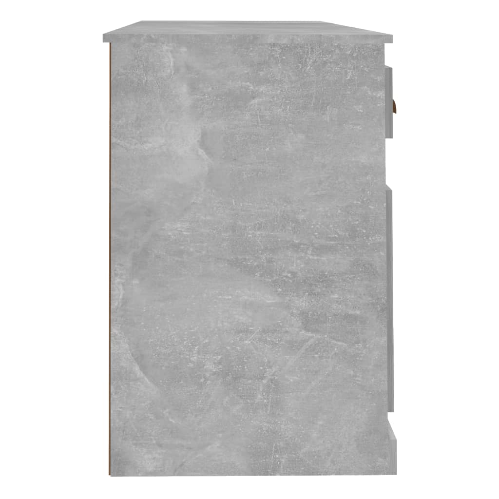 vidaXL Γραφείο με Ντουλάπι Γκρι Σκυροδέματος από Επεξεργασμένο Ξύλο