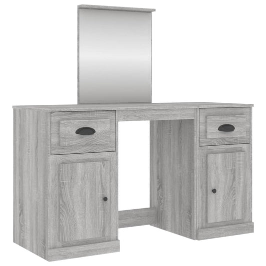 vidaXL Μπουντουάρ με Καθρέφτη Γκρι Sonoma 130x50x132,5 εκ.