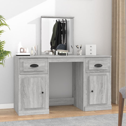 vidaXL Μπουντουάρ με Καθρέφτη Γκρι Sonoma 130x50x132,5 εκ.