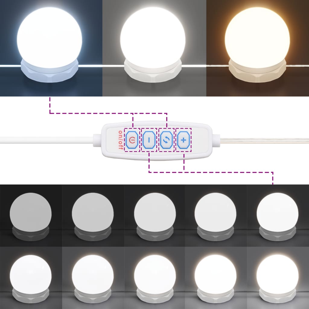 vidaXL Μπουντουάρ με LED Καπνιστή Δρυς 130x50x132,5 εκ.