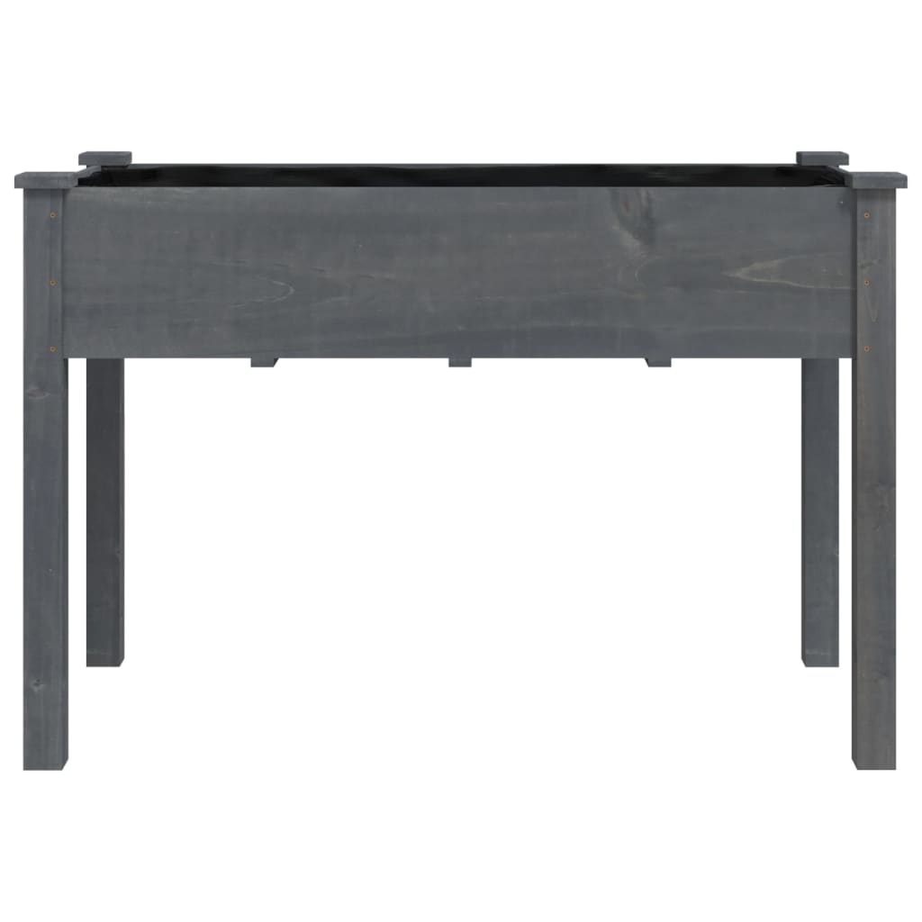vidaXL Γλάστρα με Επένδυση Γκρι 118x59x76 εκ. από Μασίφ Ξύλο Ελάτης