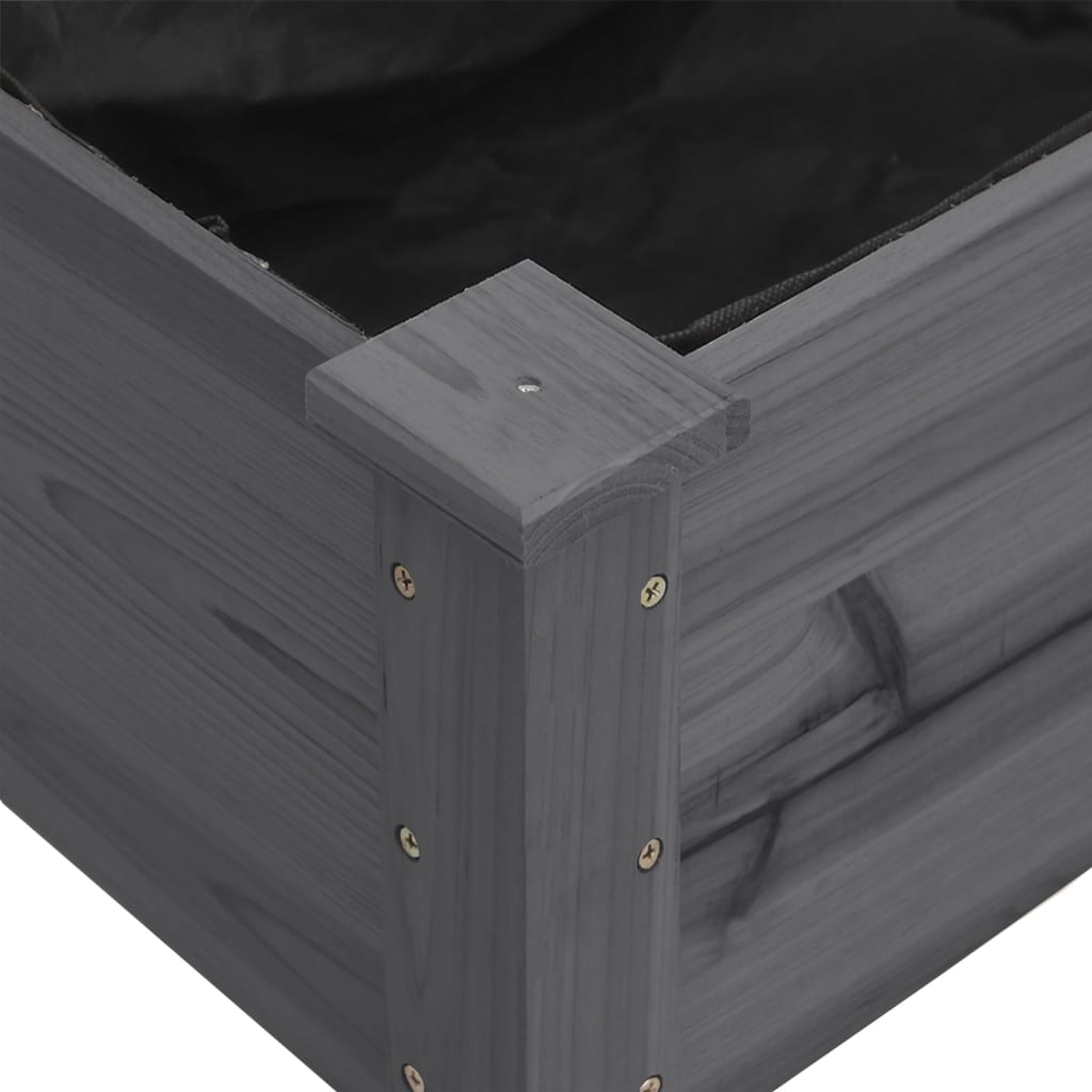 vidaXL Γλάστρα με Επένδυση Γκρι 118x59x76 εκ. από Μασίφ Ξύλο Ελάτης