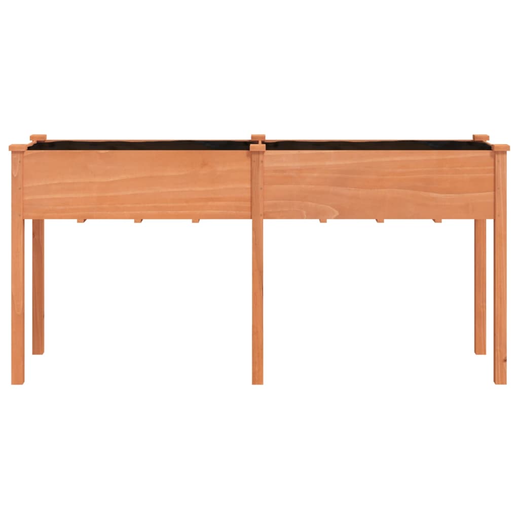 vidaXL Γλάστρα με Επένδυση Καφέ 161x45x76 εκ. από Μασίφ Ξύλο Ελάτης