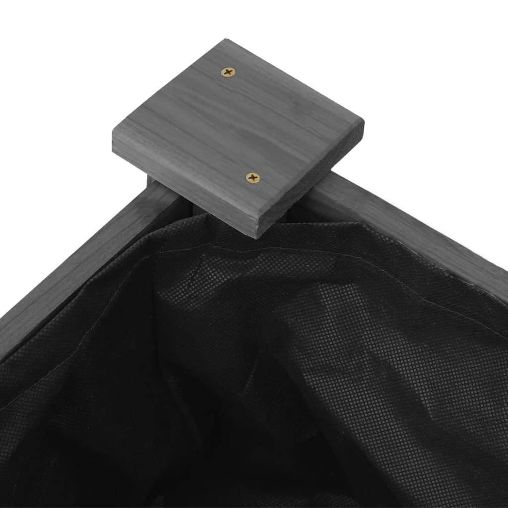 vidaXL Ζαρντινιέρα Υπερυψ. με Επένδυση Γκρι 120x45x25 εκ. Μασίφ Ελάτη