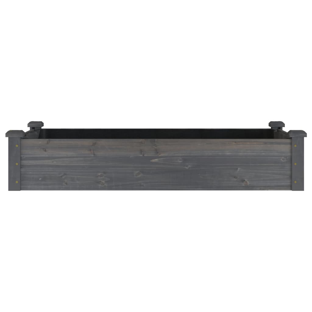 vidaXL Ζαρντινιέρα Υπερυψ. με Επένδυση Γκρι 120x60x25 εκ. Μασίφ Ελάτη