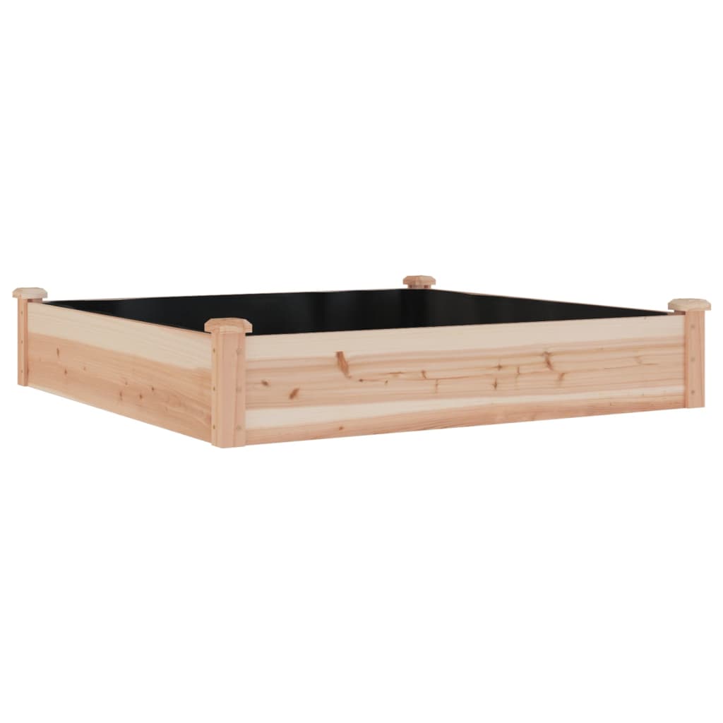 vidaXL Ζαρντινιέρα Υπερυψ. με Επένδυση 120x120x25εκ. Μασίφ Ξύλο Ελάτης