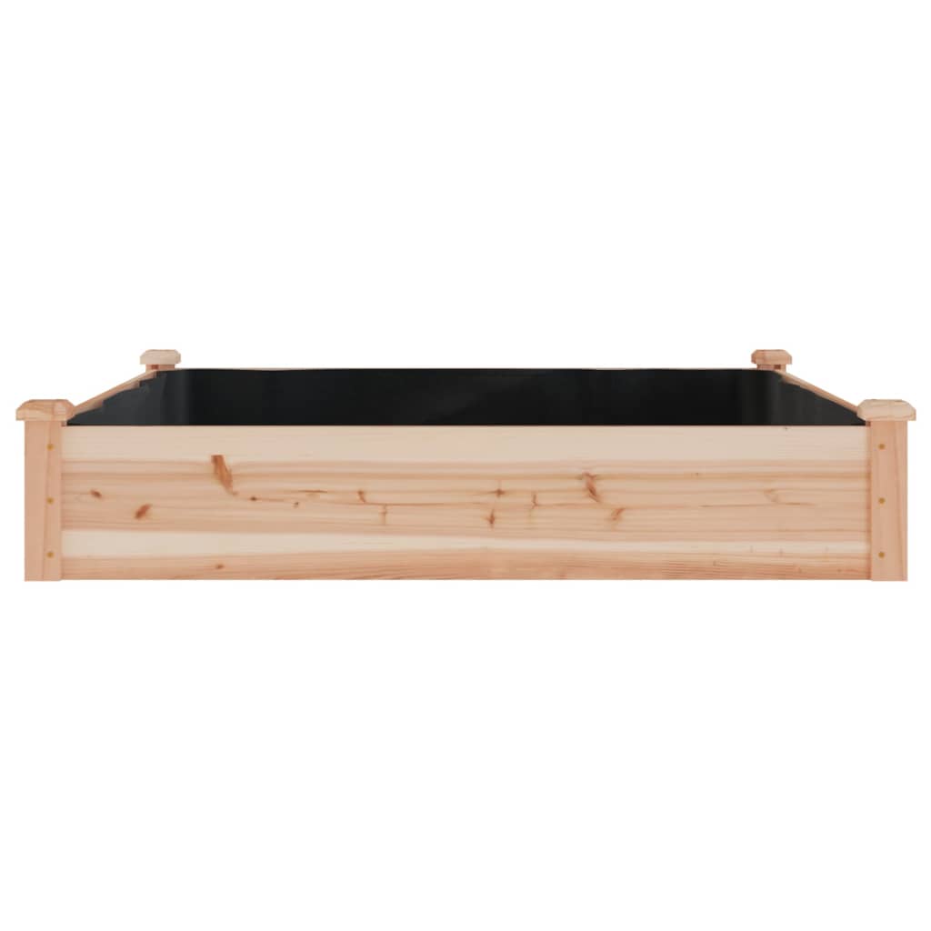 vidaXL Ζαρντινιέρα Υπερυψ. με Επένδυση 120x120x25εκ. Μασίφ Ξύλο Ελάτης
