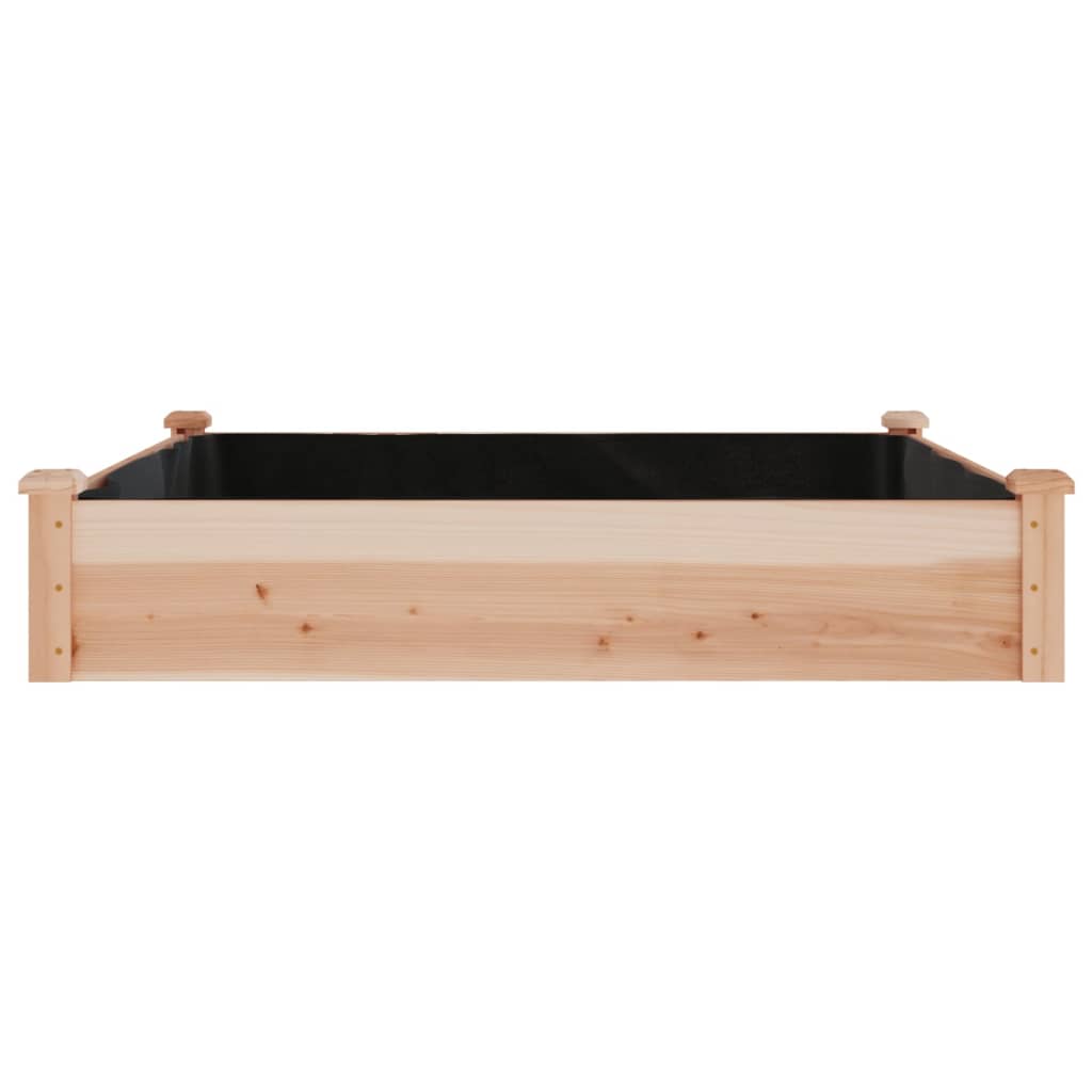 vidaXL Ζαρντινιέρα Υπερυψ. με Επένδυση 120x120x25εκ. Μασίφ Ξύλο Ελάτης