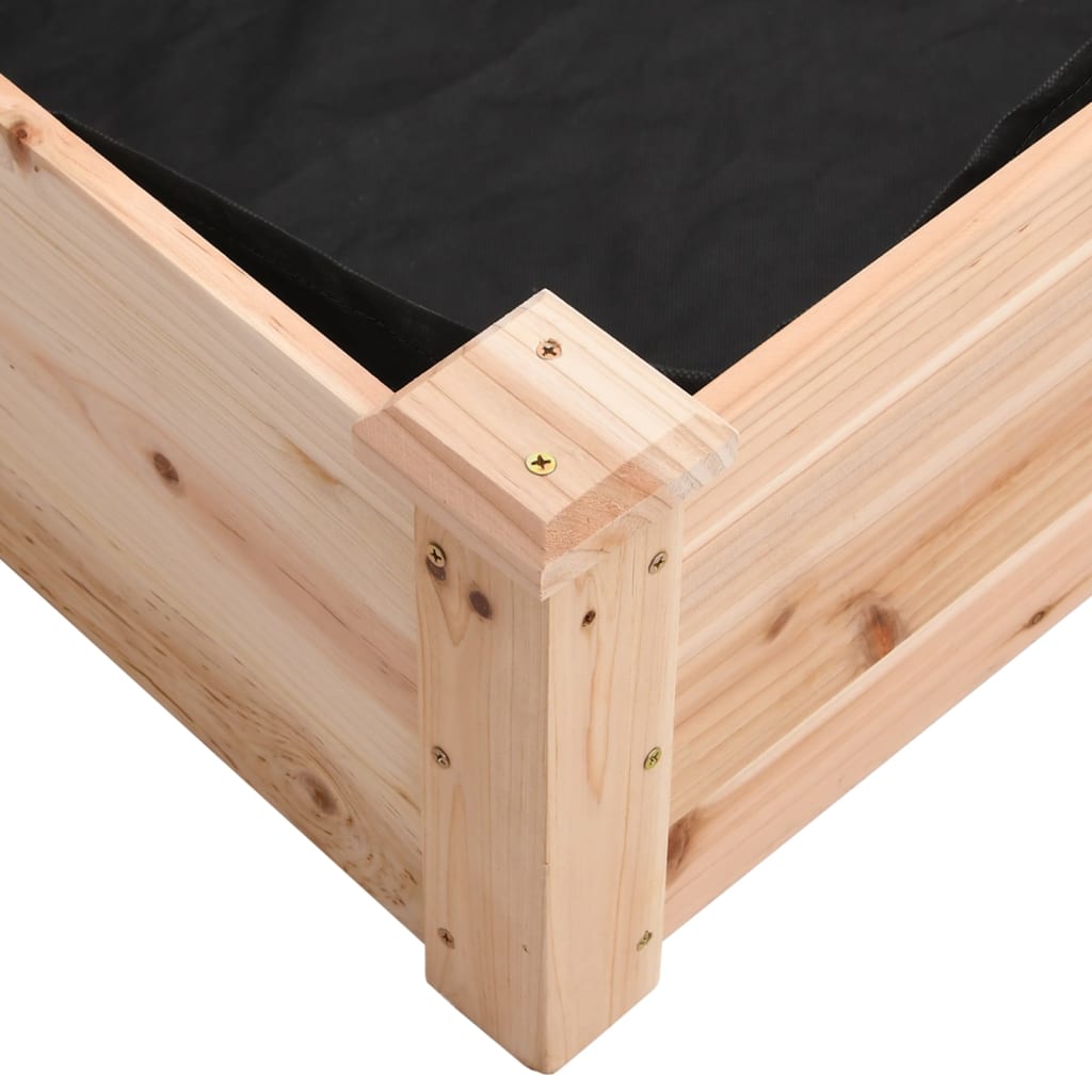 vidaXL Ζαρντινιέρα Υπερυψ. με Επένδυση 120x120x25εκ. Μασίφ Ξύλο Ελάτης