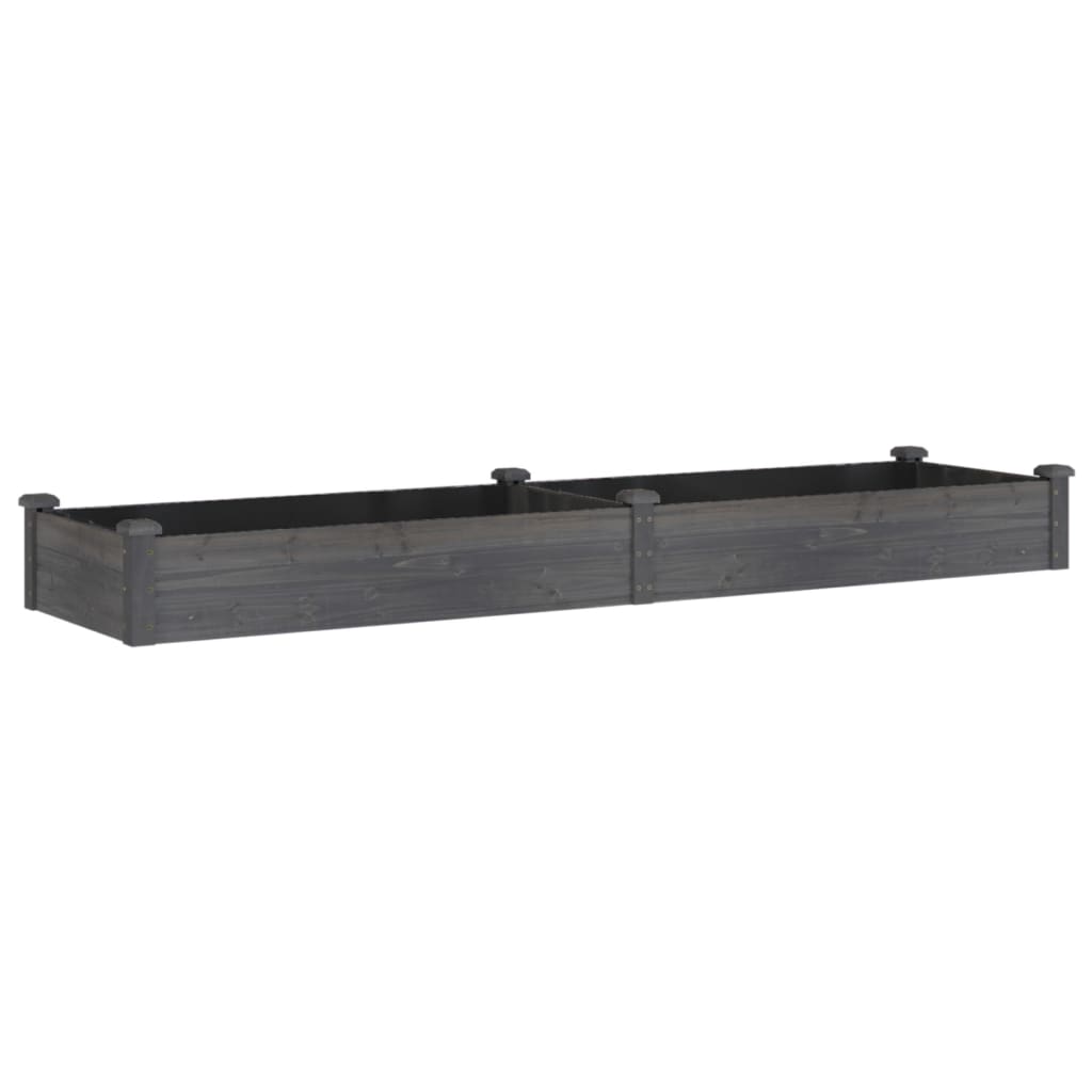 vidaXL Ζαρντινιέρα Υπερυψ. με Επένδυση Γκρι 240x60x25 εκ. Μασίφ Ελάτη