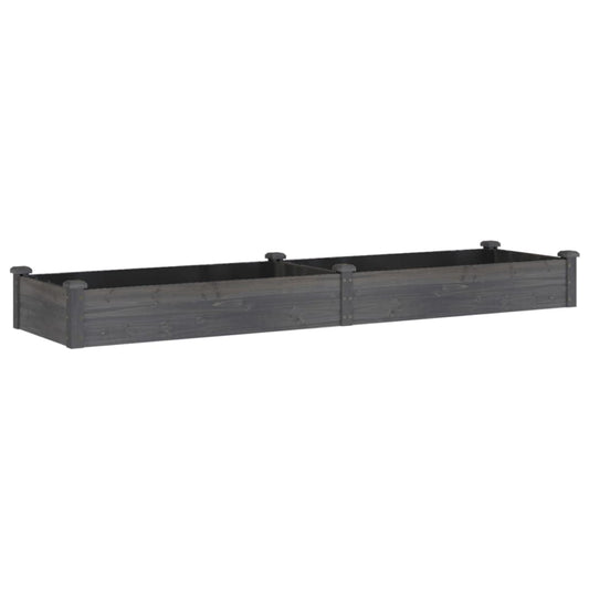 vidaXL Ζαρντινιέρα Υπερυψ. με Επένδυση Γκρι 240x60x25 εκ. Μασίφ Ελάτη