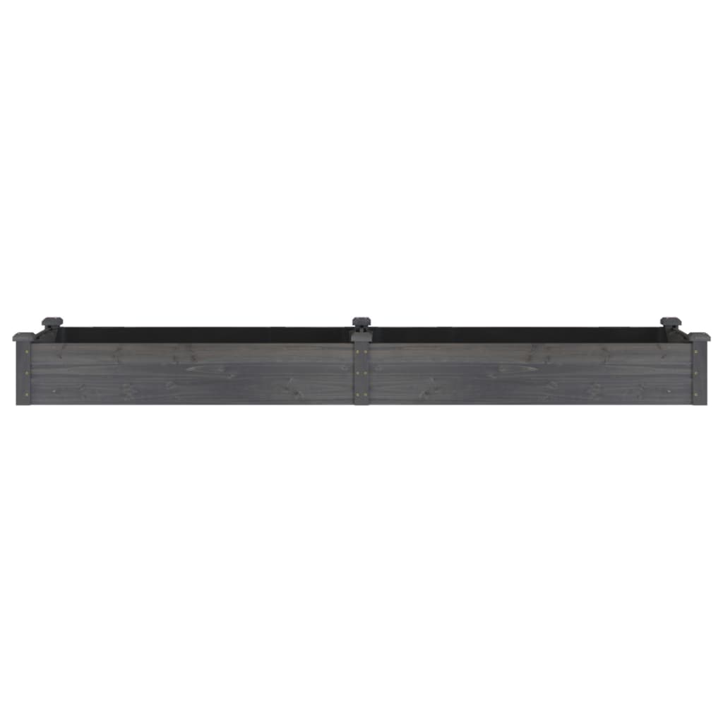 vidaXL Ζαρντινιέρα Υπερυψ. με Επένδυση Γκρι 240x60x25 εκ. Μασίφ Ελάτη