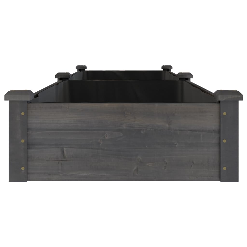 vidaXL Ζαρντινιέρα Υπερυψ. με Επένδυση Γκρι 240x60x25 εκ. Μασίφ Ελάτη
