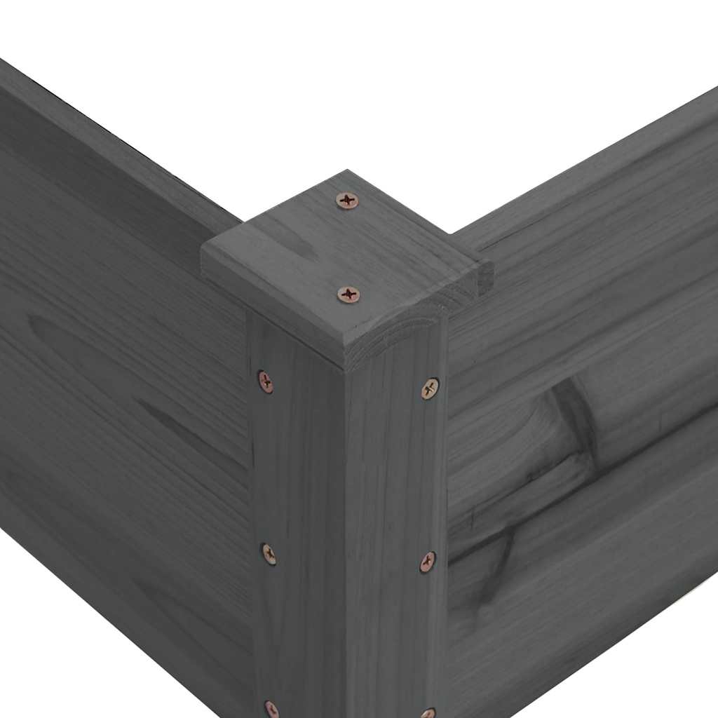 vidaXL Ζαρντινιέρα Υπερυψωμένη Γκρι 120x120x56 εκ. Μασίφ Ξύλο Ελάτης