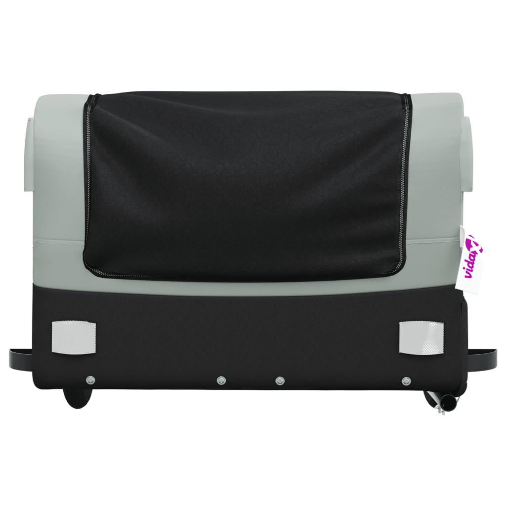 vidaXL Τρέιλερ Ποδηλάτου Μαύρο και Γκρι 45 Κιλά από Σίδερο