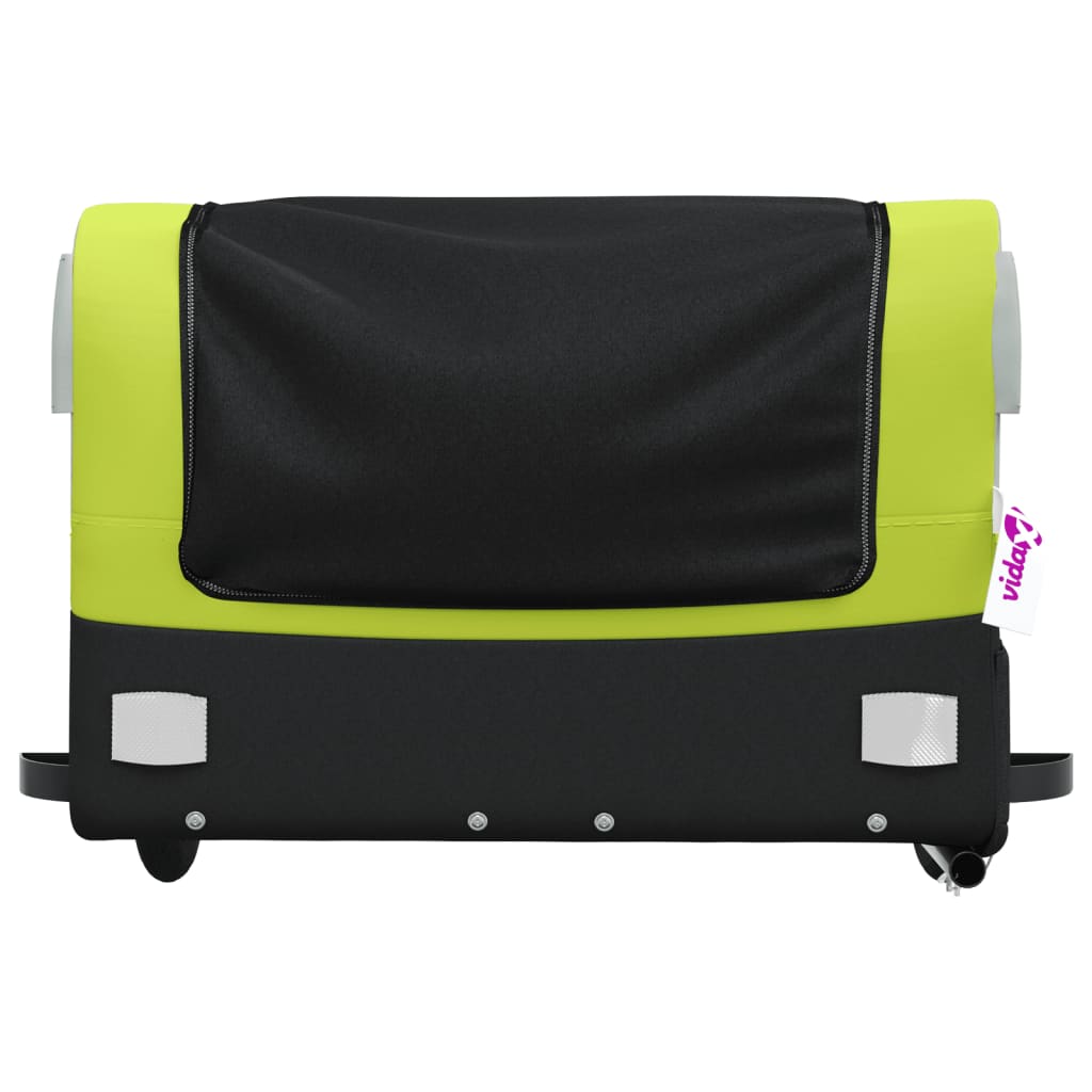 vidaXL Τρέιλερ Ποδηλάτου Μαύρο και Πράσινο 45 Κιλά από Σίδερο