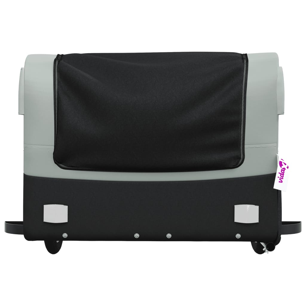 vidaXL Τρέιλερ Ποδηλάτου Μαύρο και Γκρι 45 Κιλά από Σίδερο