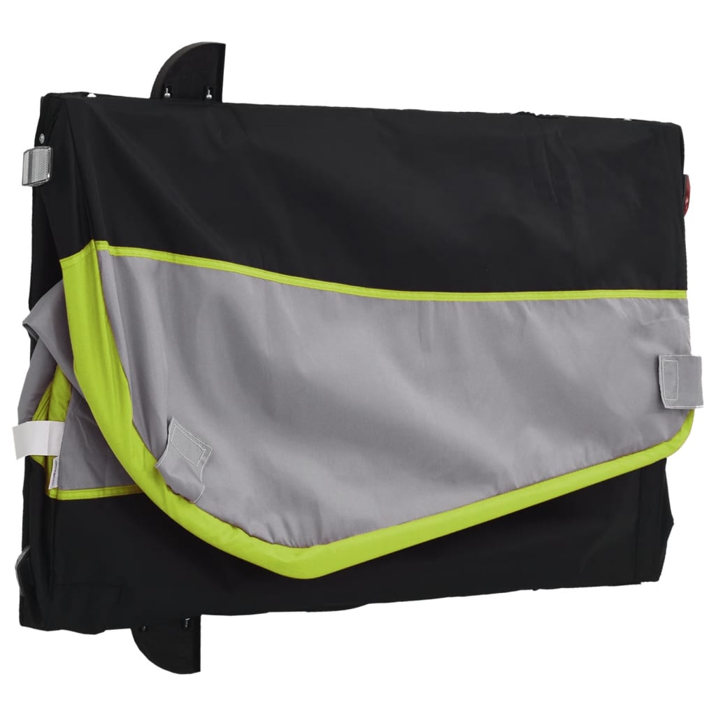 vidaXL Τρέιλερ Ποδηλάτου Μαύρο και Πράσινο 45 Κιλά από Σίδερο