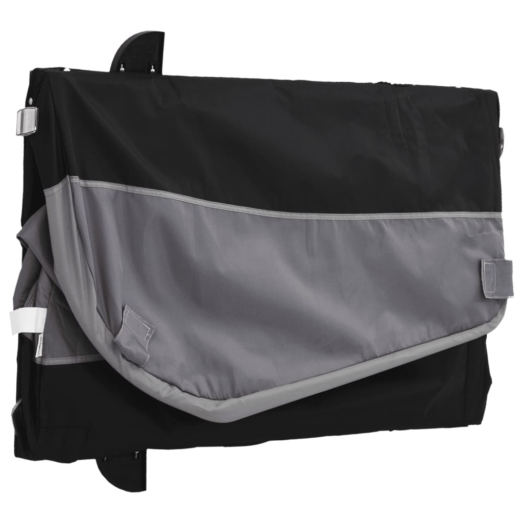 vidaXL Τρέιλερ Ποδηλάτου Μαύρο και Γκρι 45 Κιλά από Σίδερο