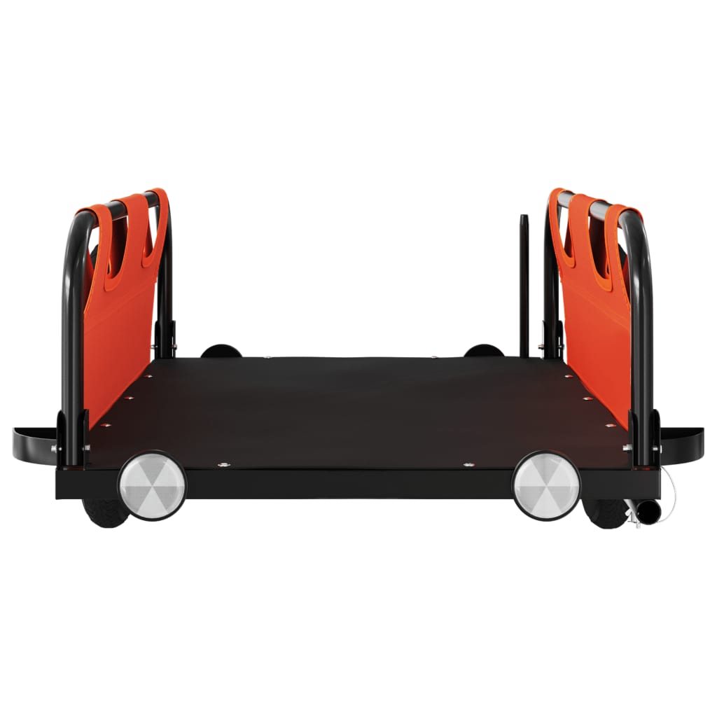 vidaXL Τρέιλερ Ποδηλάτου Πορτοκαλί Oxford/Σίδηρος