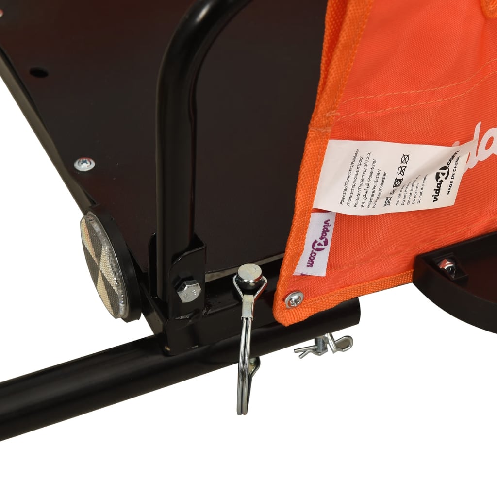 vidaXL Τρέιλερ Ποδηλάτου Πορτοκαλί Oxford/Σίδηρος