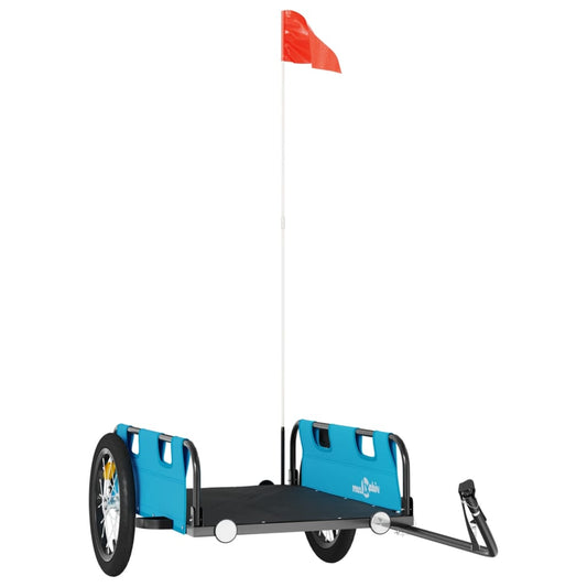 vidaXL Τρέιλερ Ποδηλάτου Μπλε Ύφασμα Oxford/Σίδηρος