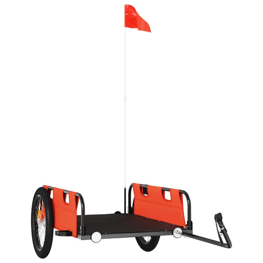 vidaXL Τρέιλερ Ποδηλάτου Πορτοκαλί Oxford/Σίδηρος