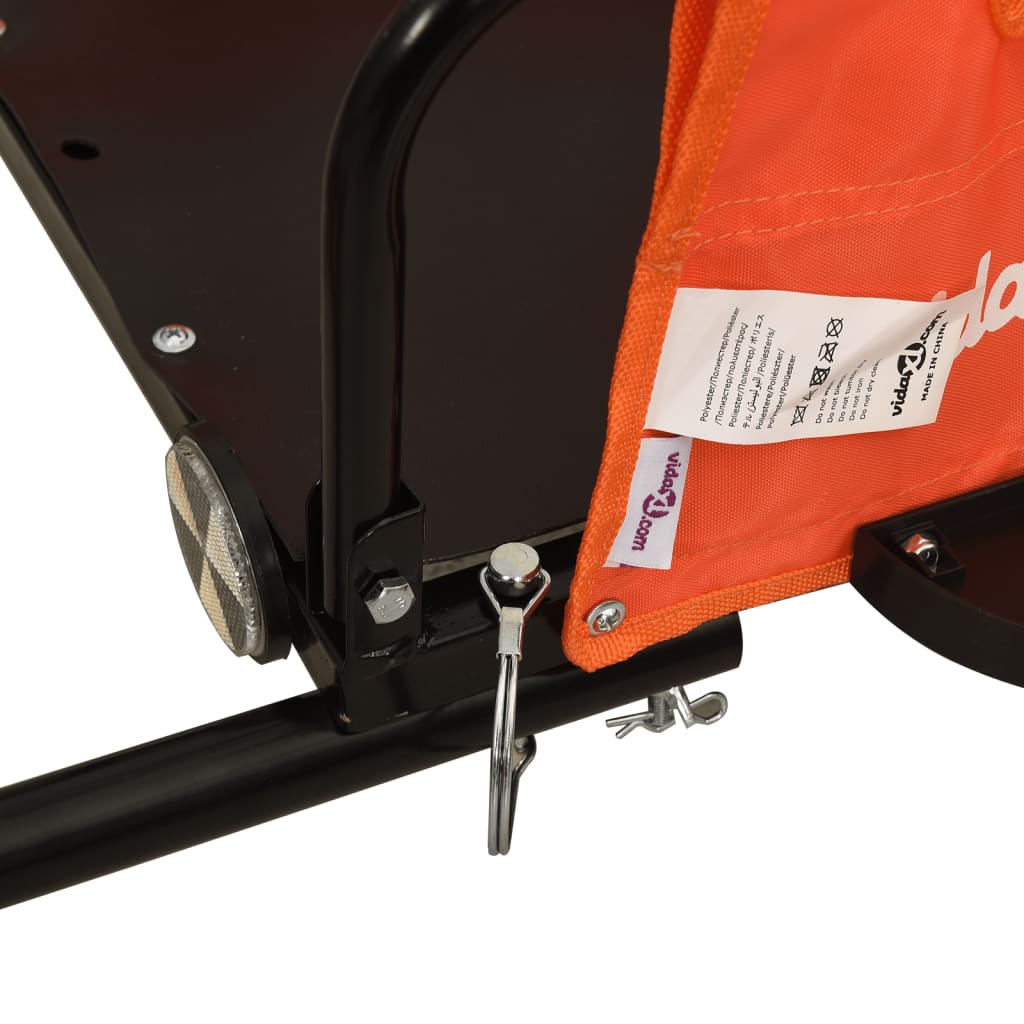 vidaXL Τρέιλερ Ποδηλάτου Πορτοκαλί Oxford/Σίδηρος