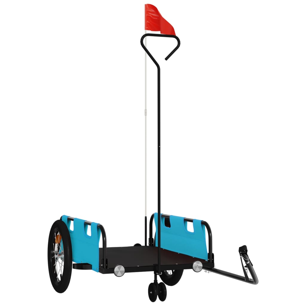 vidaXL Τρέιλερ Ποδηλάτου Μπλε Ύφασμα Oxford/Σίδηρος