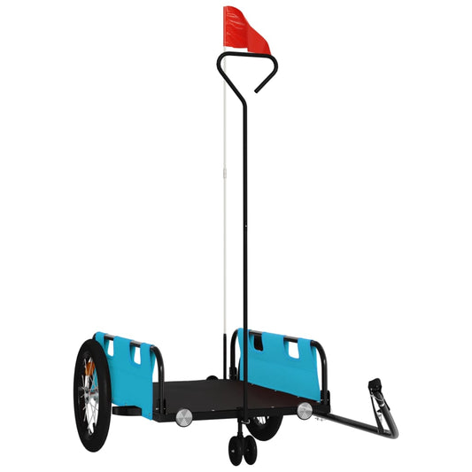 vidaXL Τρέιλερ Ποδηλάτου Μπλε Ύφασμα Oxford/Σίδηρος