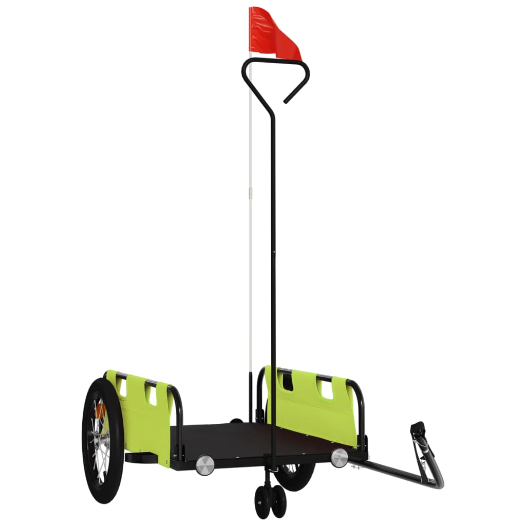 vidaXL Τρέιλερ Ποδηλάτου Πράσινο Ύφασμα Oxford/Σίδηρο