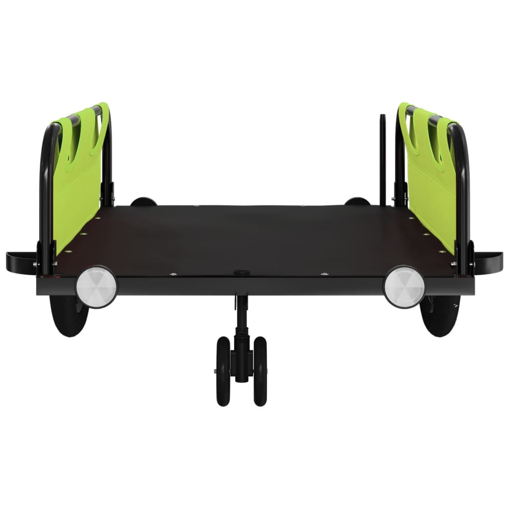 vidaXL Τρέιλερ Ποδηλάτου Πράσινο Ύφασμα Oxford/Σίδηρο