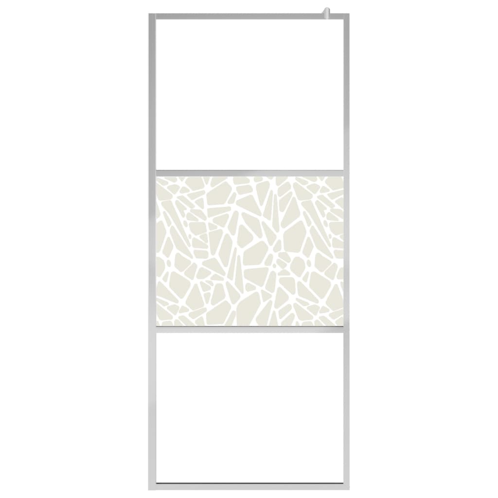 vidaXL Διαχωριστικό Ντους με Ράφι Χρωμέ 90x195 εκ. Γυαλί ESG&Αλουμίνιο