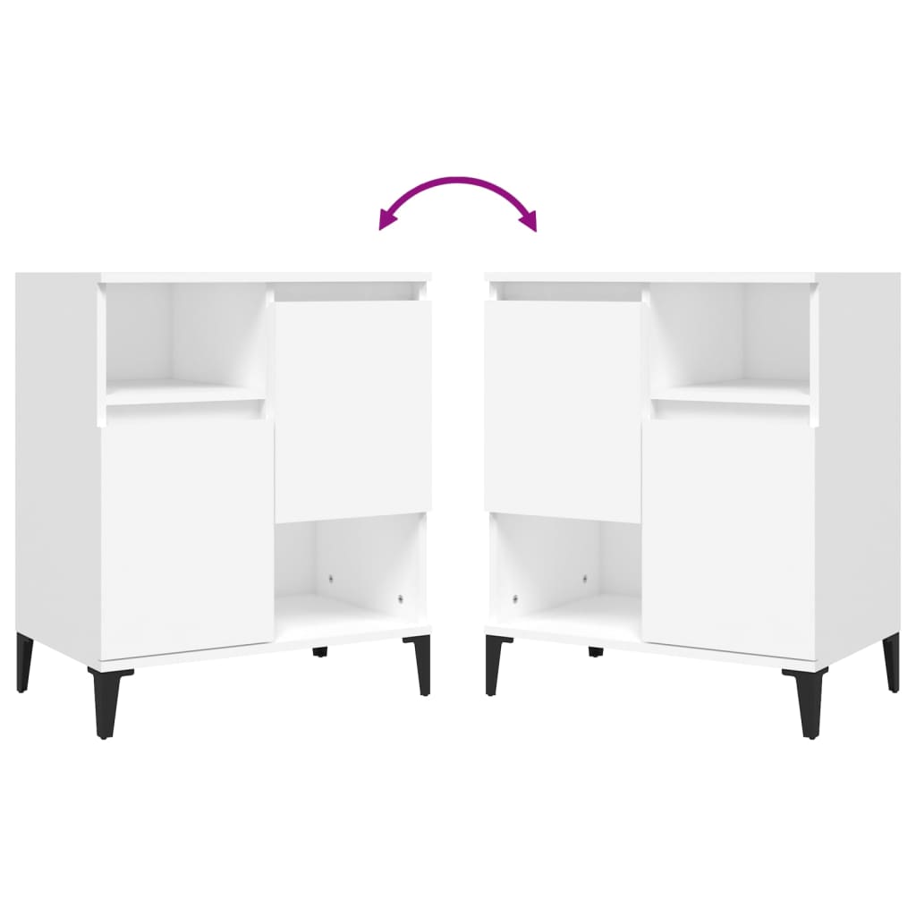 vidaXL Ντουλάπια 2 τεμ. Λευκά 60 x 35 x 70 εκ. από Επεξεργασμένο Ξύλο